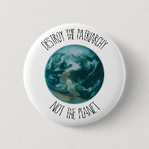 Destroy the Patriarchy Not the Planet Button Badge