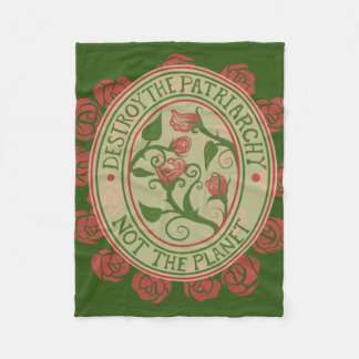 Destroy the patriarchy not the planet Feminist Fleece Blanket