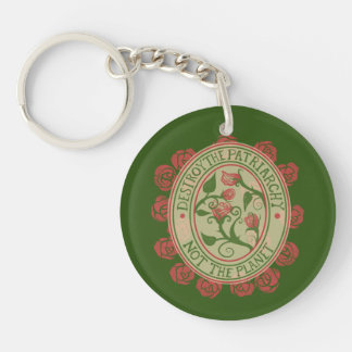 Destroy the patriarchy not the planet Feminist Keychain
