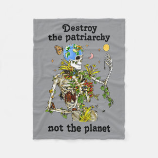 Destroy The Patriarchy Not The Planet Halloween Fleece Blanket