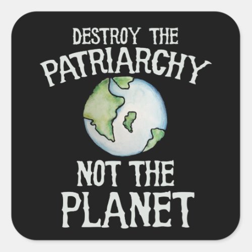 Destroy the Patriarchy not the planet shirt Square Sticker