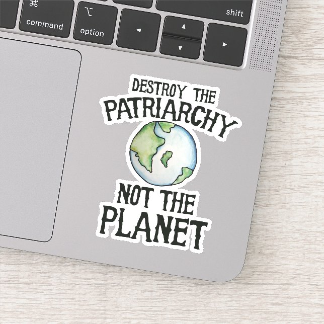 Destroy the patriarchy not the planet sticker (Detail)