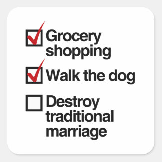 DESTROY TRADITIONAL MARRIAGE SQUARE STICKER