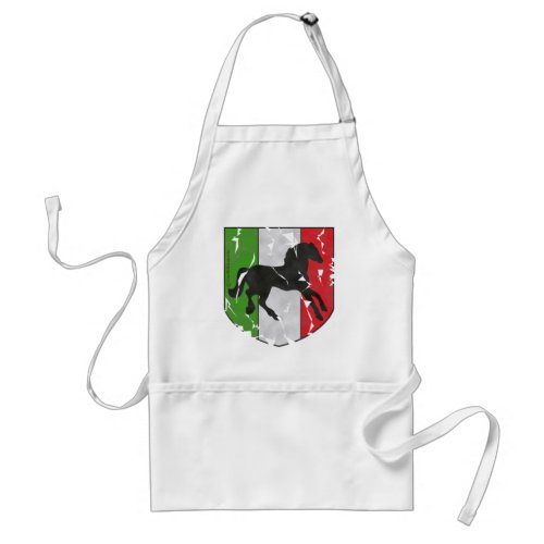 Destroyed Looking Italian Crest With Horse Adult Apron