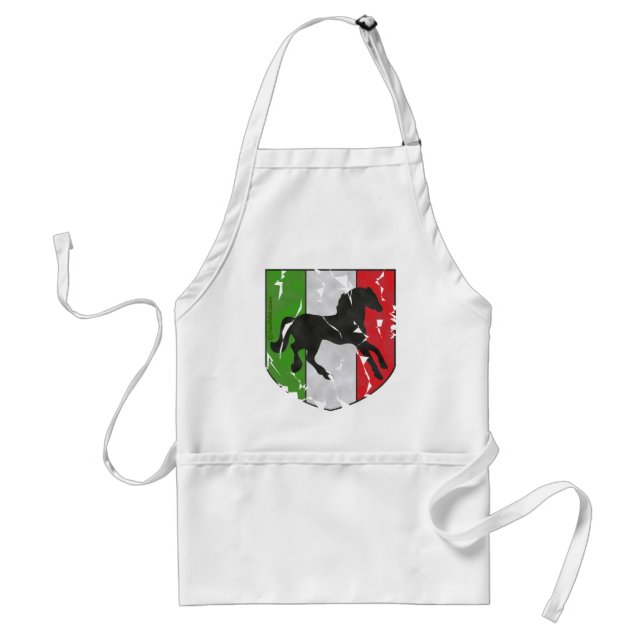 Destroyed Looking Italian Crest With Horse Adult Apron (Front)