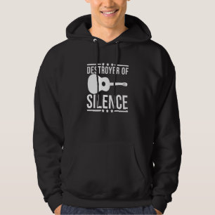 Destroyer Of Silence Guitar Guitarist Funny Guitar Hoodie