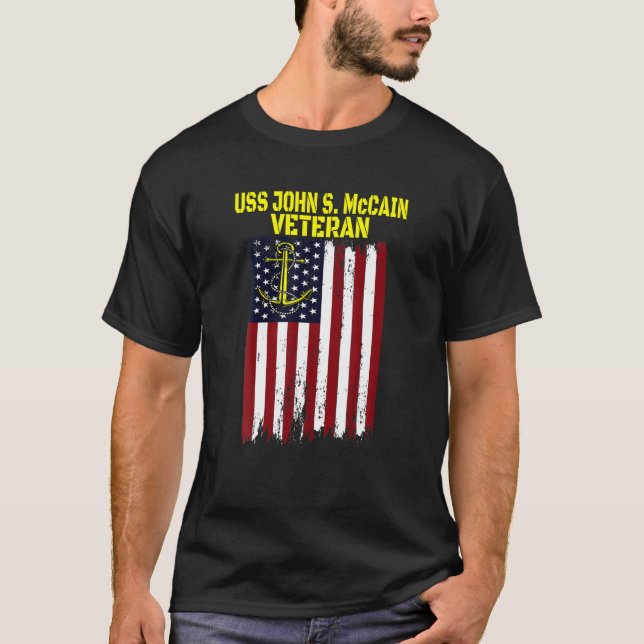 Destroyer USS John S. Mccain DDG-56 Veteran's Day T-Shirt (Front)