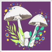 Destroying Angel Mushroom Vinyl Sticker
