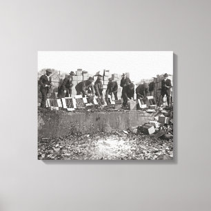 Destroying Bootleg Liquor, 1923 Canvas Print