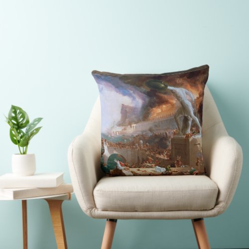 Destruction from The Course of Empire Throw Pillow