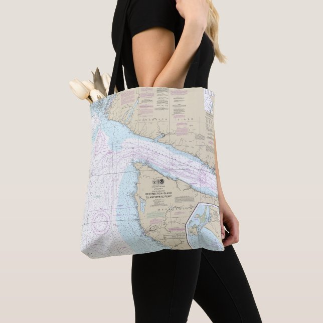 Destruction Island to Amphitrite Point Chart 18480 Tote Bag (Close Up)