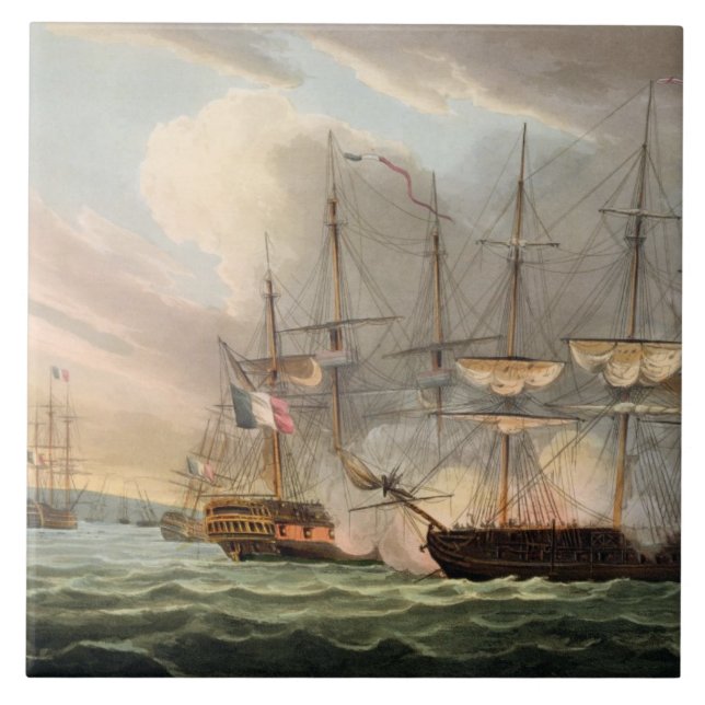 Destruction of the French Fleet in Basque Roads, A Tile (Front)