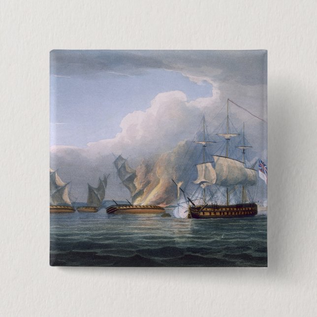 Destruction of the French Frigates L'Arianne & L'A Pinback Button (Front)