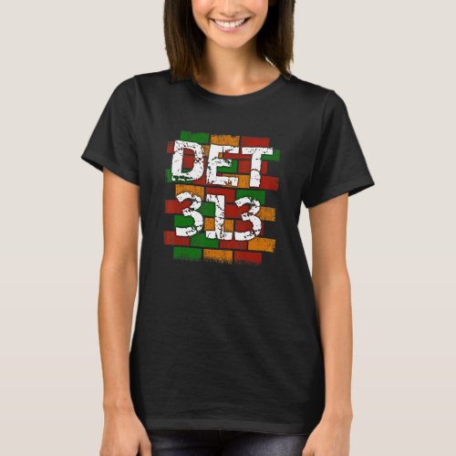 DET 313 Detroit Area Code Graffiti T_Shirt