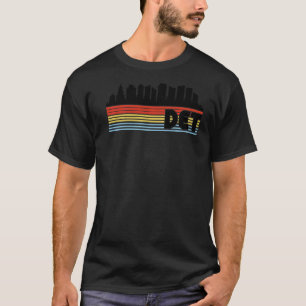 DET Detroit Retro Rainbow Striped City T-Shirt
