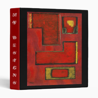Detached Abstract Geometric Art Red Black Painting Binder