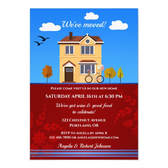 Detached House Cartoon Housewarming Invitation | Zazzle.com