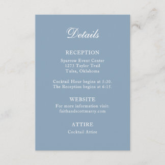Detail Enclosure Card Dusty Blue Wedding Card