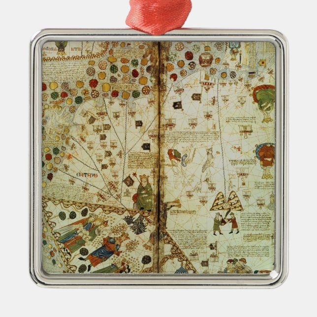 Detail from a Catalan World Map Metal Ornament (Front)