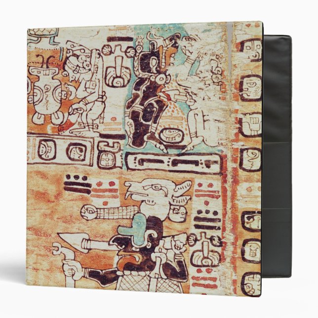 Detail from a Mayan Codex 3 Ring Binder (Front/Inside)
