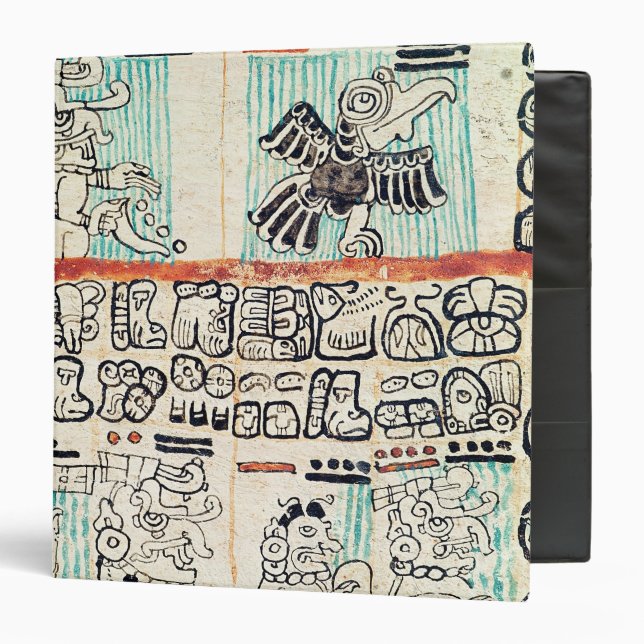 Detail from a Mayan codex 3 Ring Binder (Front/Inside)