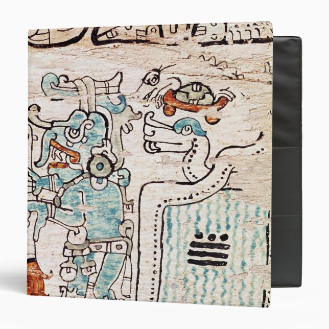 Detail from a Mayan codex 3 Ring Binder (Front/Inside)