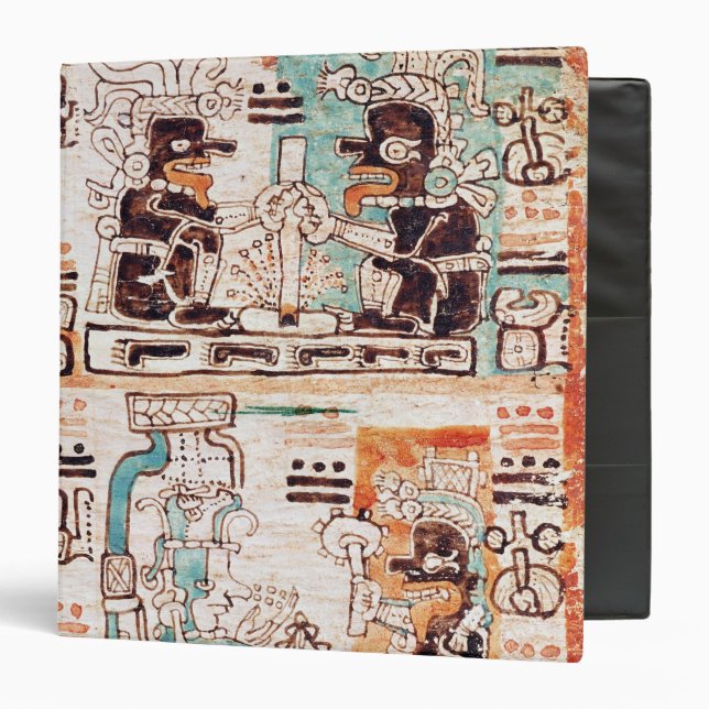 Detail from a Mayan codex 3 Ring Binder (Front/Inside)