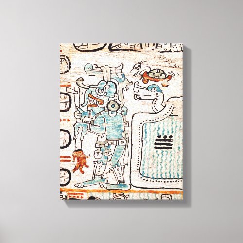 Detail from a Mayan codex Canvas Print