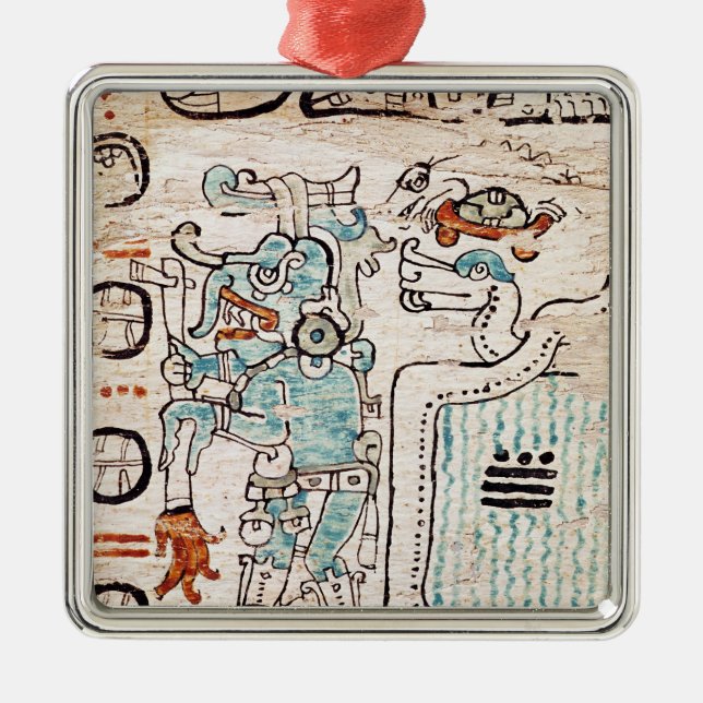 Detail from a Mayan codex Metal Ornament (Front)