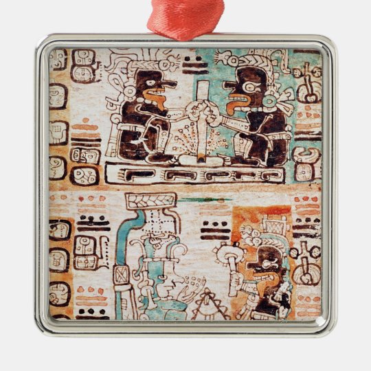 Detail from a Mayan codex Metal Ornament