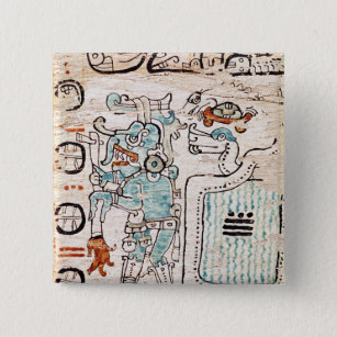 Detail from a Mayan codex Pinback Button