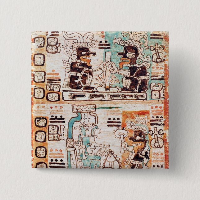 Detail from a Mayan codex Pinback Button (Front)