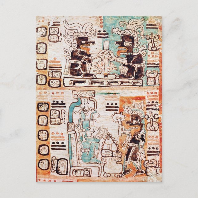 Detail from a Mayan codex Postcard (Front)