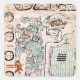 Detail from a Mayan codex Square Sticker | Zazzle