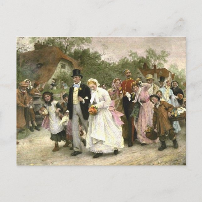 Detail from A Village Wedding by Luke Fildes Postcard (Front)