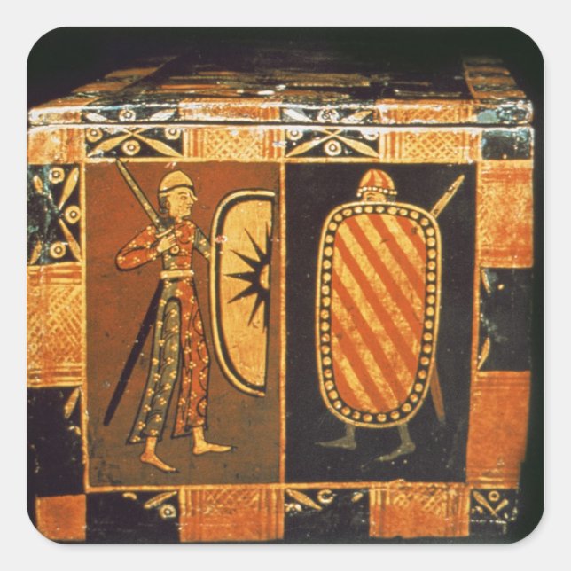 Detail from a wedding chest square sticker (Front)