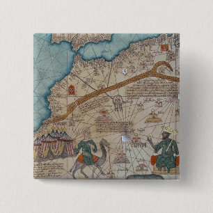 Detail from the Catalan Atlas, 1375 Pinback Button