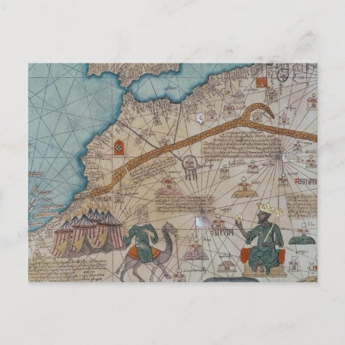 Detail from the Catalan Atlas 1375 Postcard