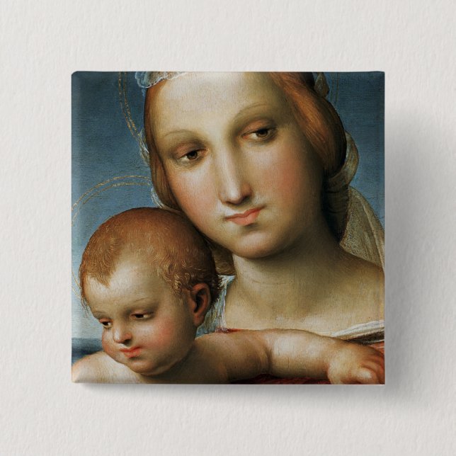 Detail from <Virgin and Child> Attributed to Rapha Pinback Button (Front)