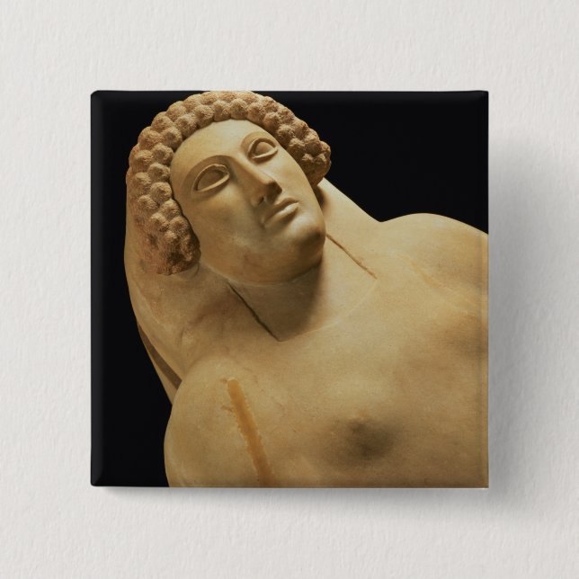 Detail of a female sarcophagus from Cadiz, 5th-4th Pinback Button (Front)