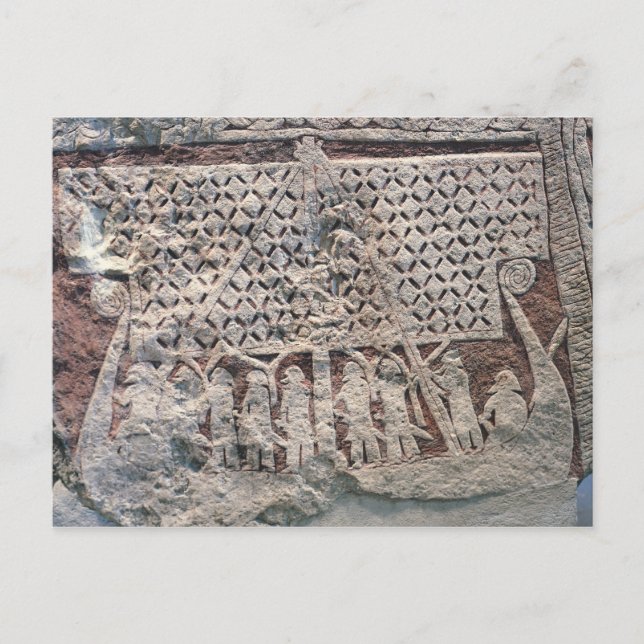 Detail of a picture stone depicting a Viking Postcard (Front)