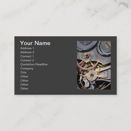 Customizable Detail of a pocket watch business card templates