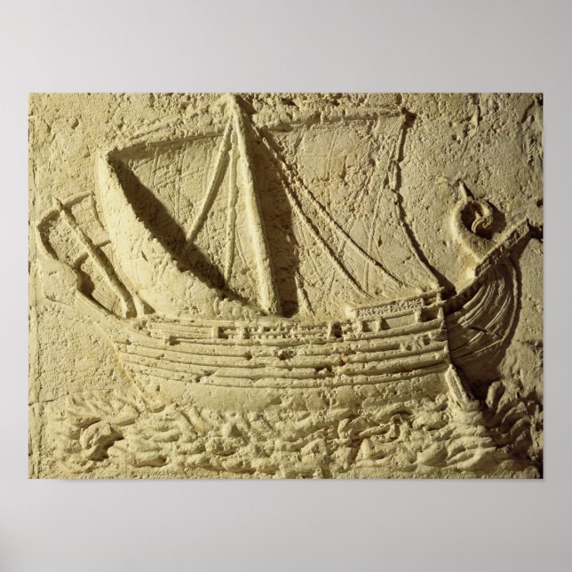 Detail of a relief of a boat, from a sarcophagus poster (Front)