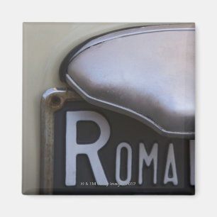 detail of a Roma number plate on a small Italian Magnet