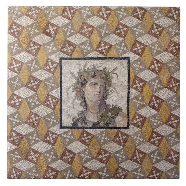 Detail of a Roman Mosaic Floor Panel - Tile (Front)