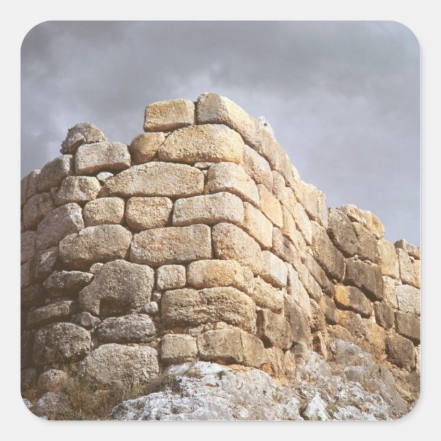 Detail of a stone wall square sticker (Front)