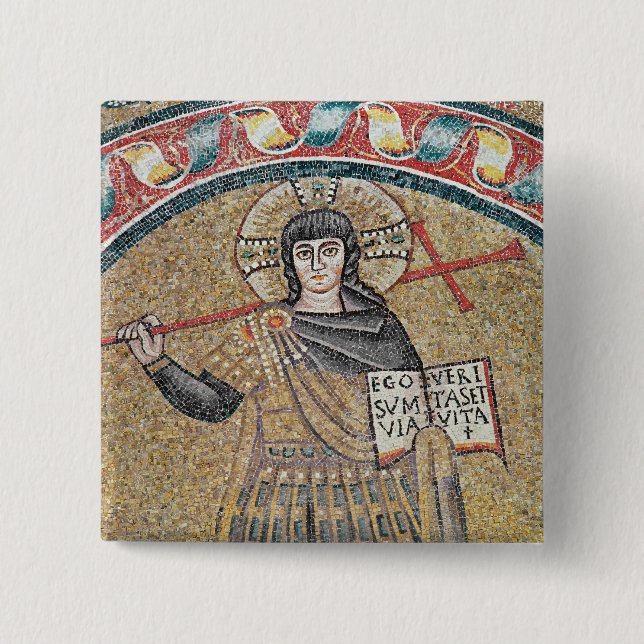 Detail of a Warrior Christ Button (Front)