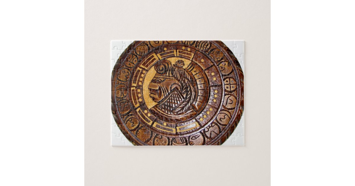 Detail of Ancient Mayan Calendar Jigsaw Puzzle Zazzle