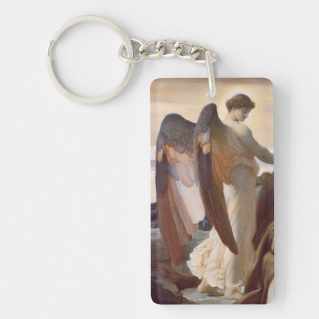 Detail of Angel by Sir Frederic Leighton Keychain (Front)