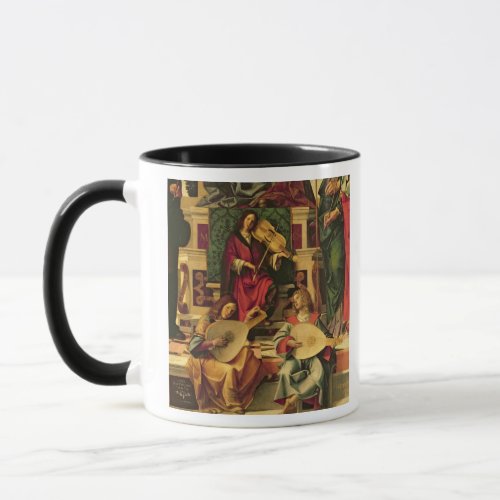 Detail of angel musicians mug